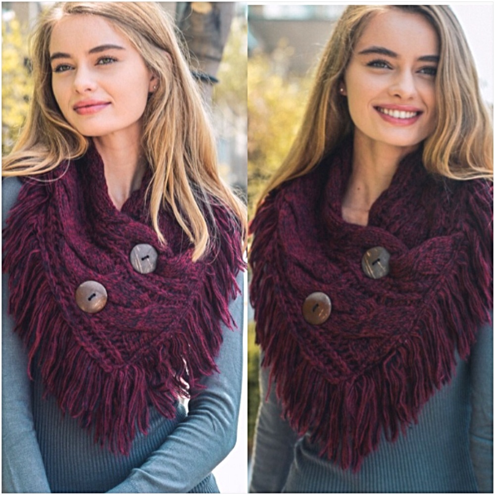 Gorgeous Cozy Stylish Maroon Scarf Neck Warmer - Picture 2 of 8